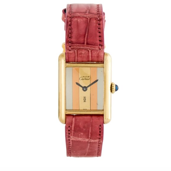Cartier Ladies 18K Gold Alligator Strap Watch - Picture 1 of 4